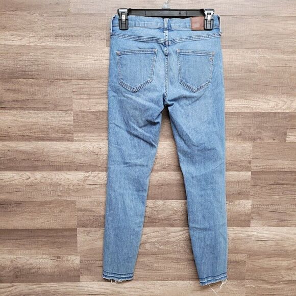 Madewell Distressed‎ High Riser Skinny Cut Edge Jeans Blue Womens Size 25 Denim - Picture 5 of 16
